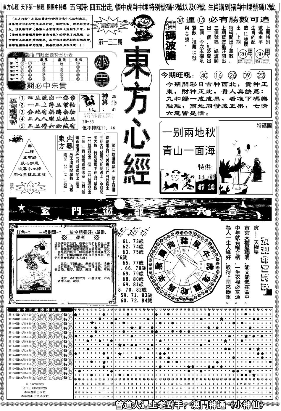 六合彩132期新版东方心经A(黑白)