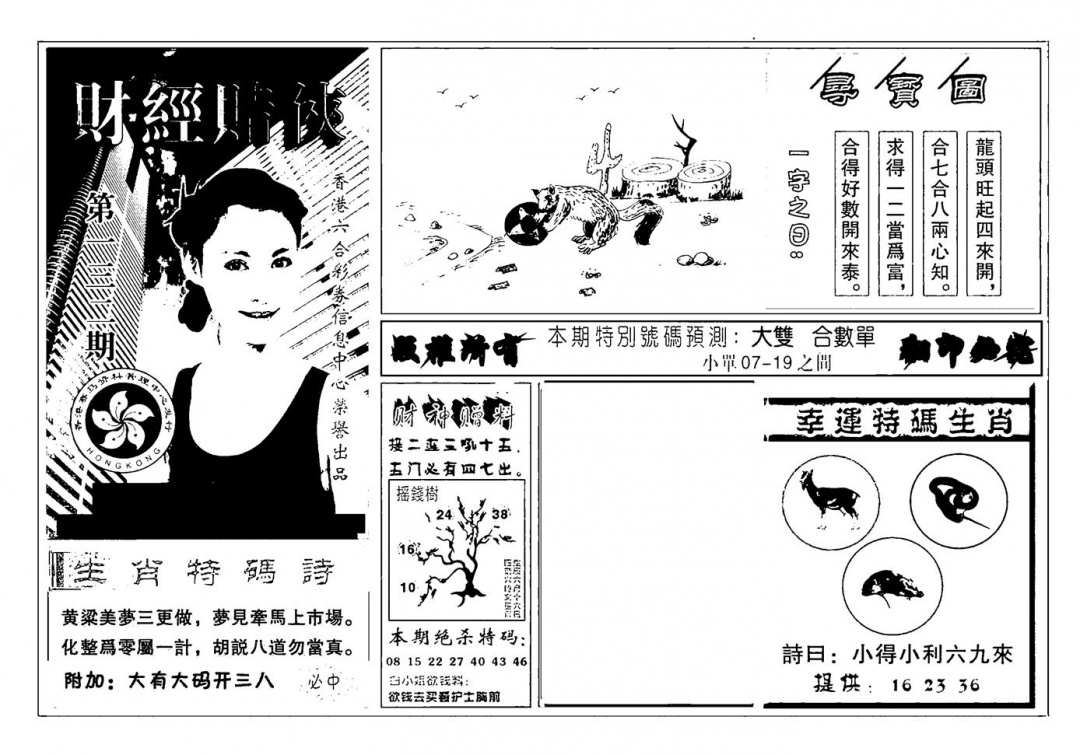 六合彩132期六合彩大三元(新图)(黑白)