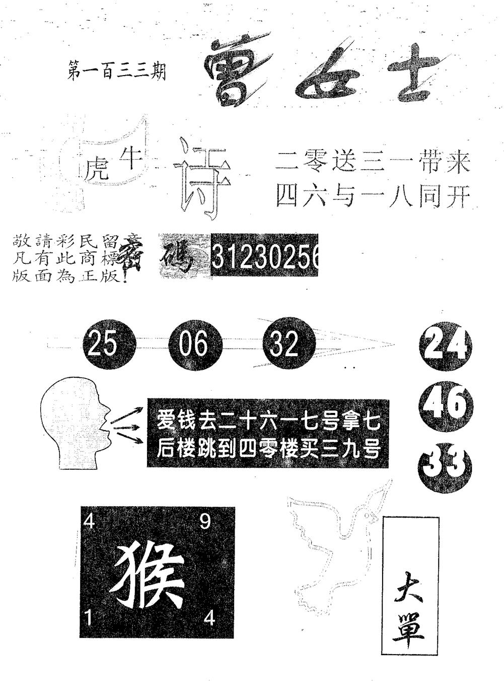 六合彩133期曾女士(黑白)