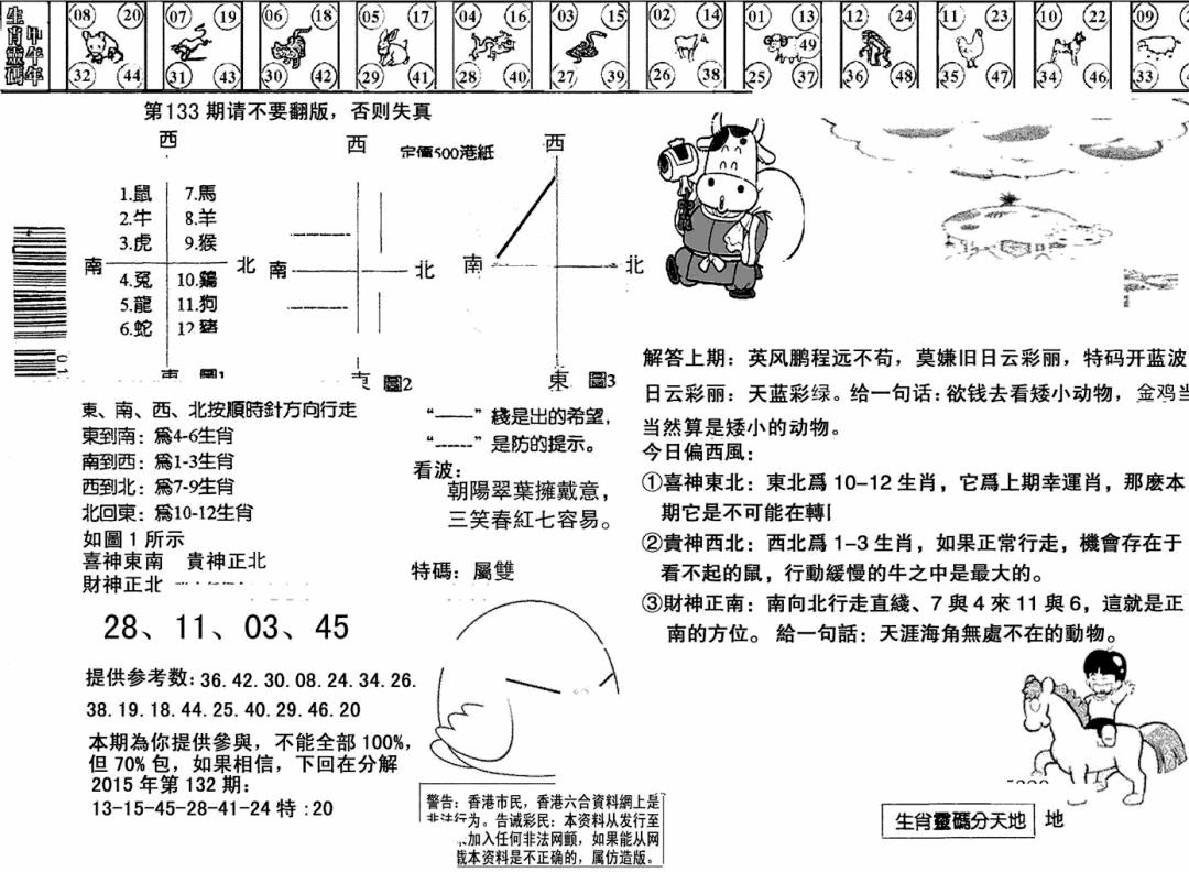 六合彩133期另版澳门足球报(黑白)