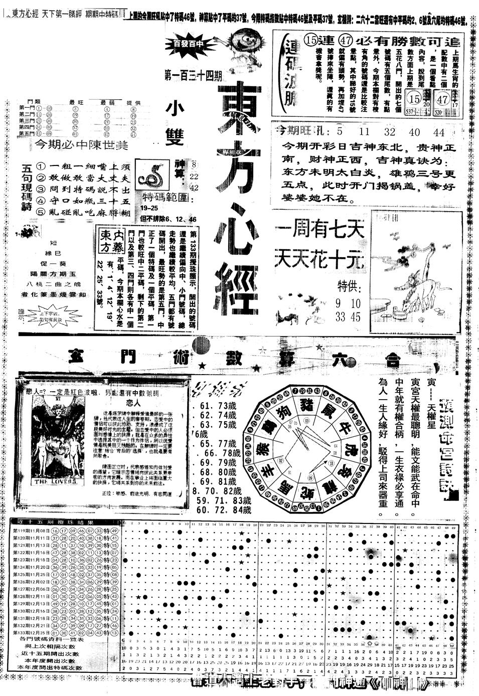 六合彩134期另版东方心经A(黑白)