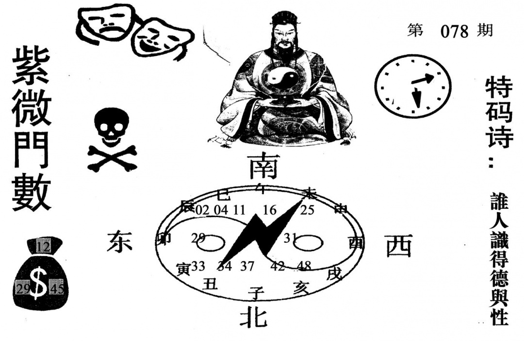 六合彩078期紫微门数(黑白)