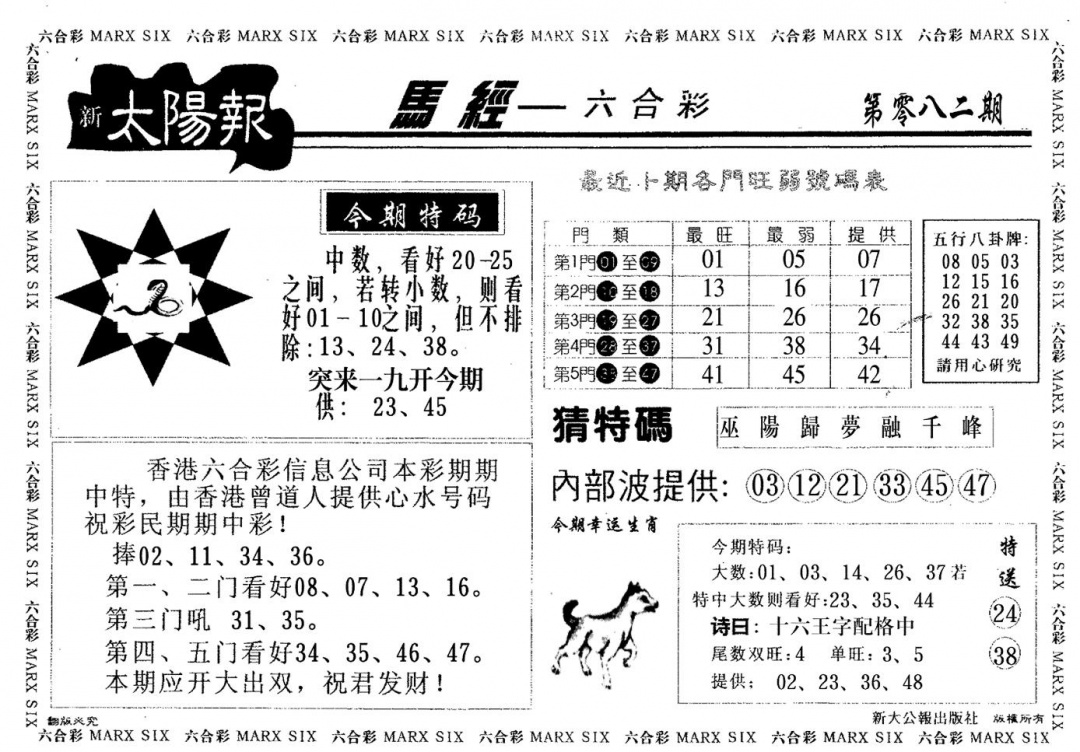 六合彩082期太阳报(黑白)