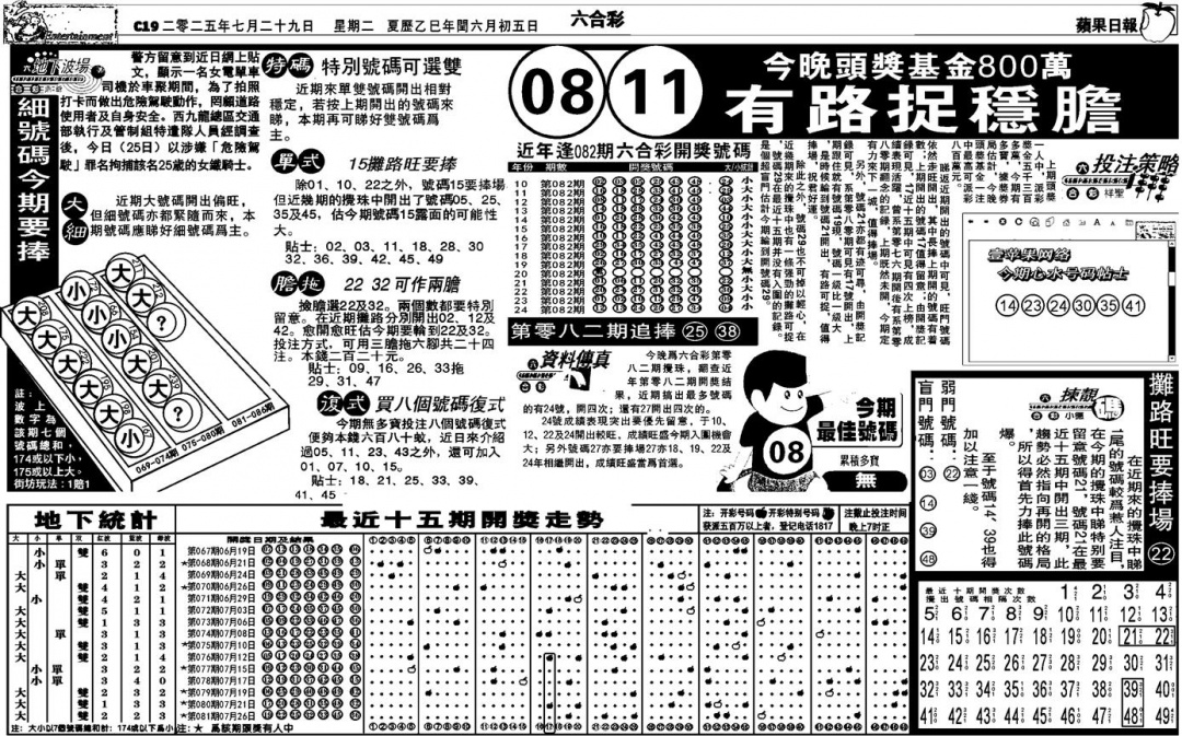 六合彩082期老版苹果日报(黑白)