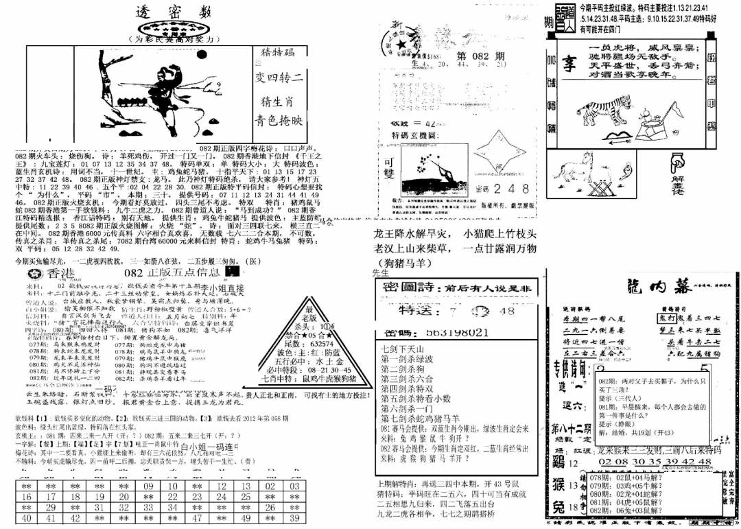 六合彩082期另新透密数B(新)(黑白)