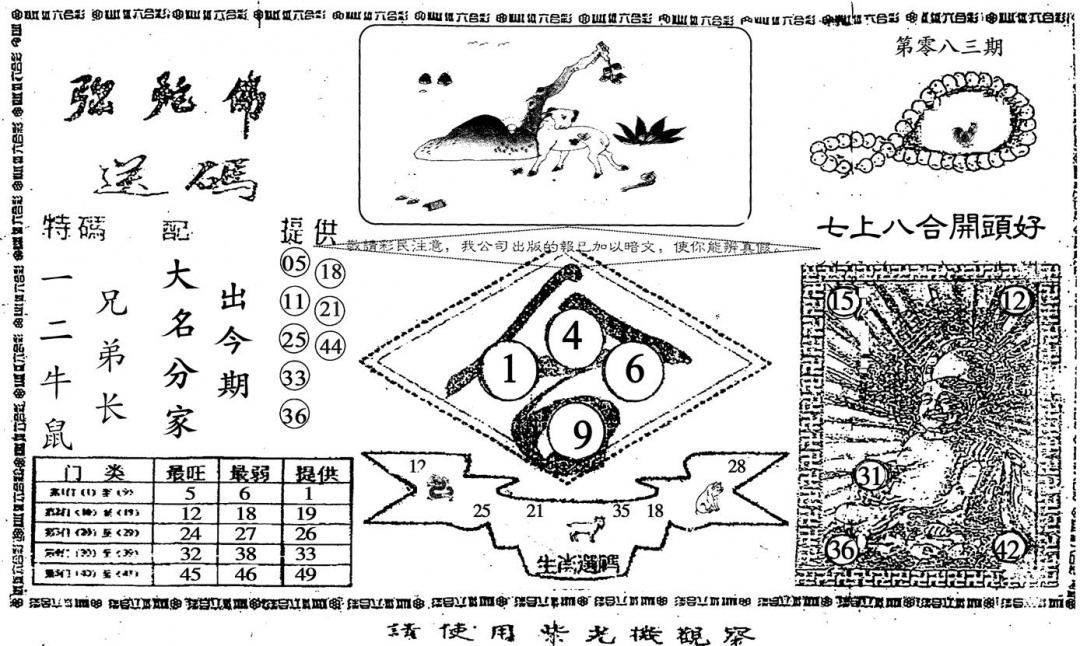 六合彩083期老弥陀佛(黑白)