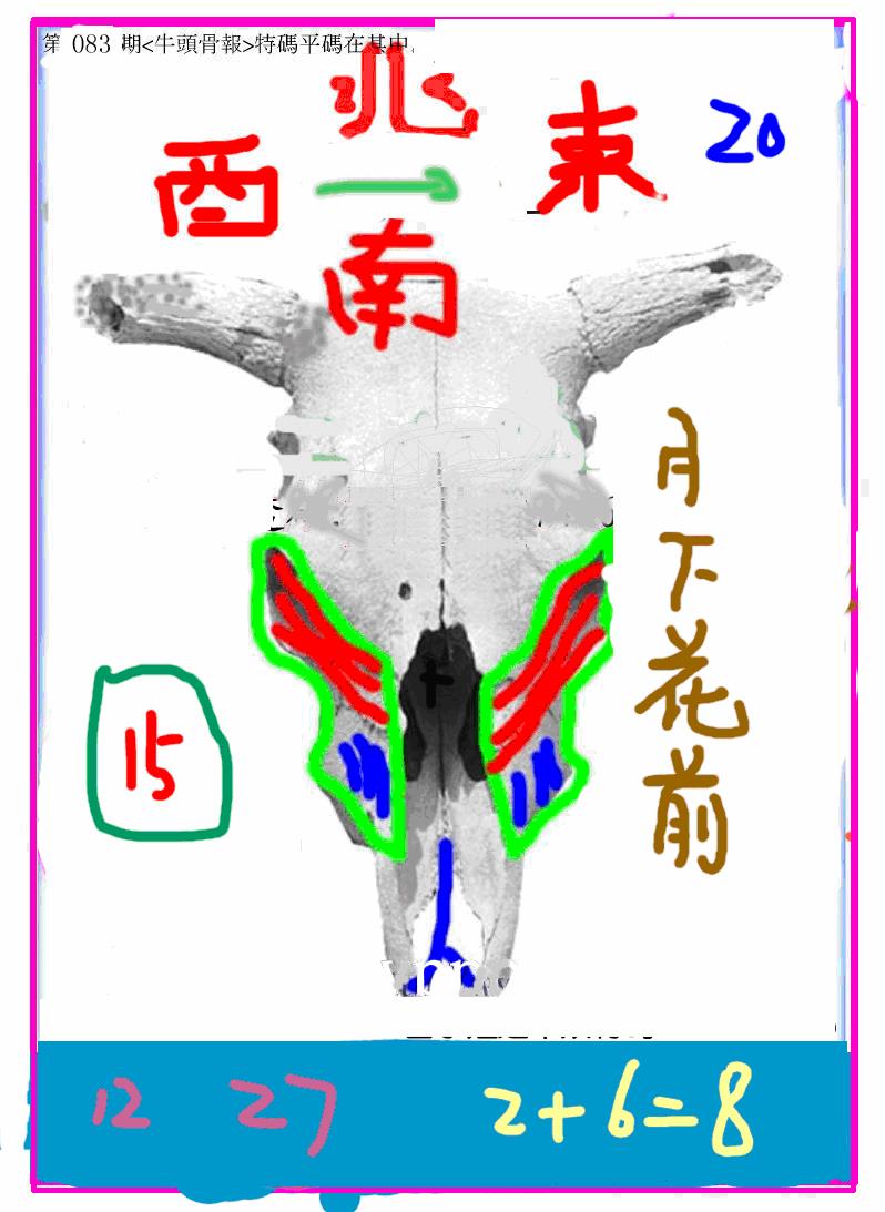 六合彩083期另牛头报(黑白)