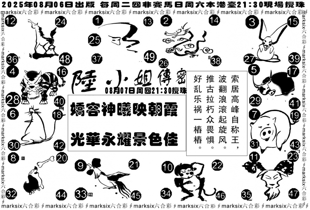 六合彩086期陆小姐传密B(黑白)