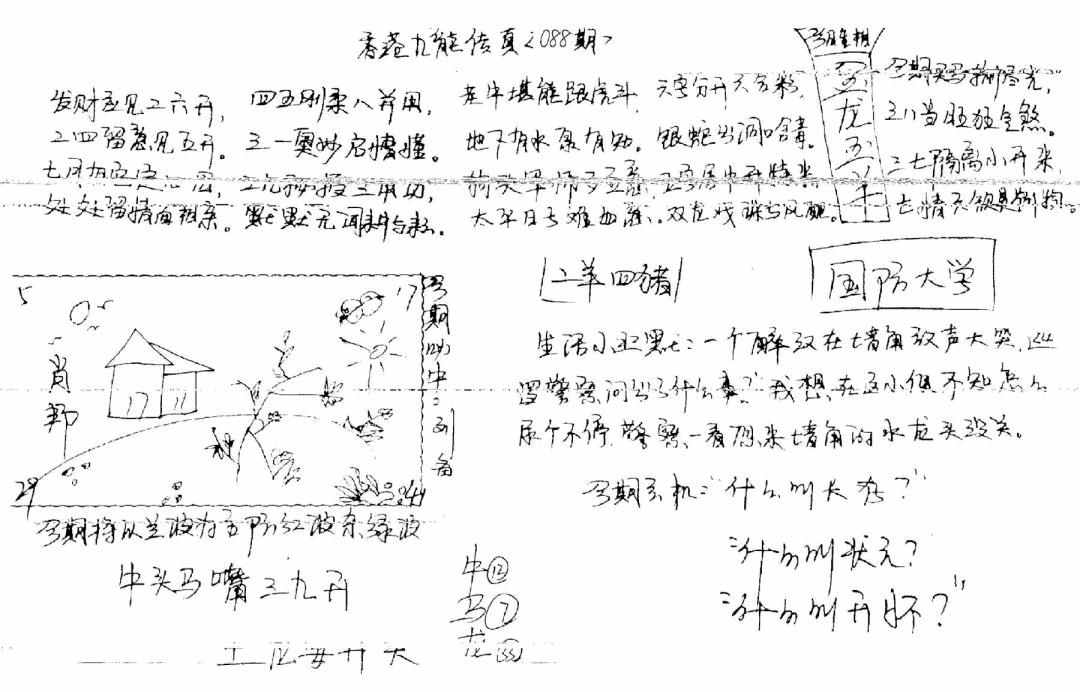 六合彩088期正版手写九龙(黑白)