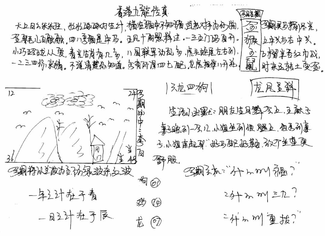六合彩088期手写九龙内幕B(黑白)