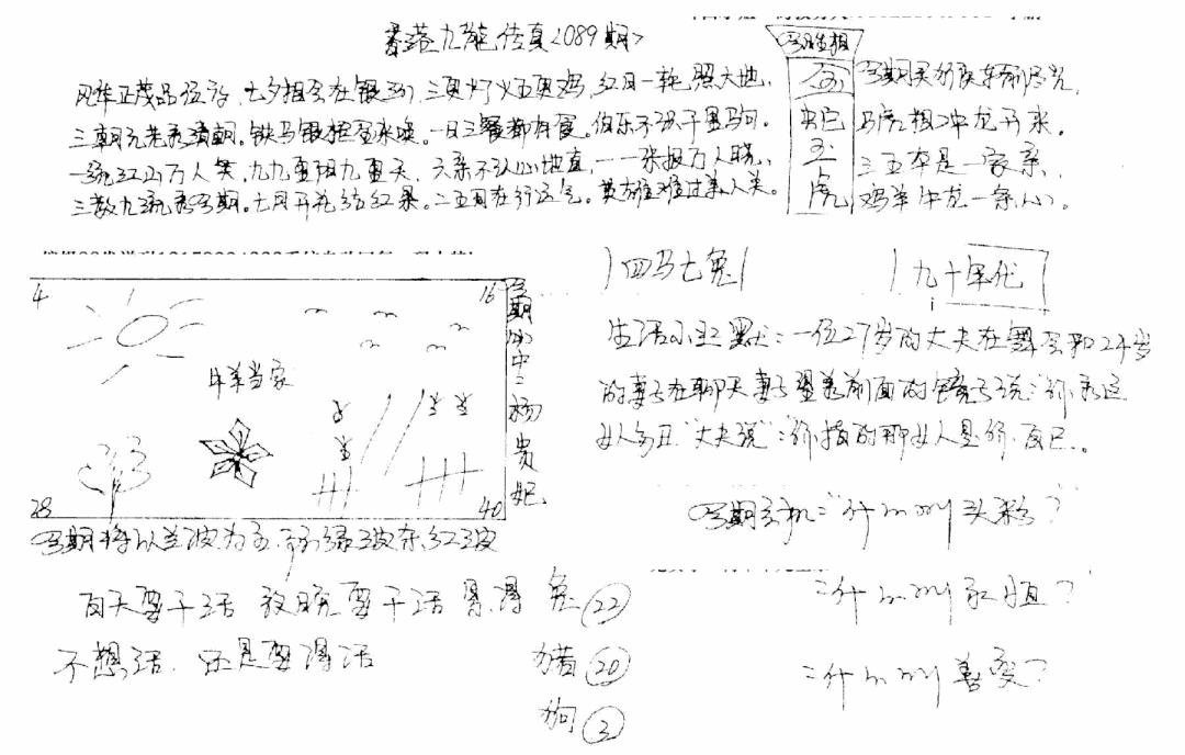 六合彩089期正版手写九龙(黑白)