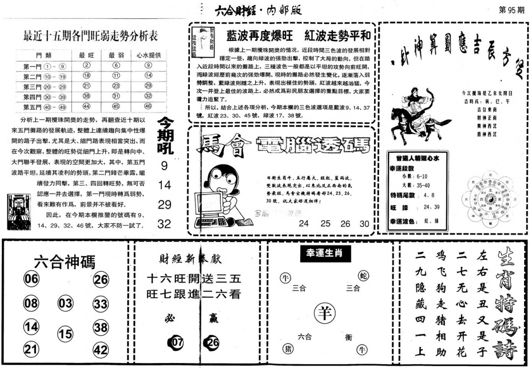 六合彩095期另版中财经B(黑白)
