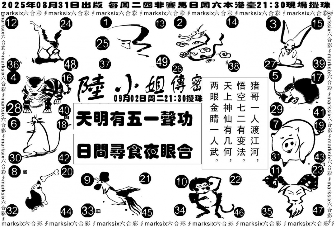 六合彩096期陆小姐传密B(黑白)