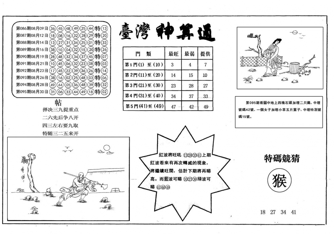 六合彩096期另台湾神算通(黑白)