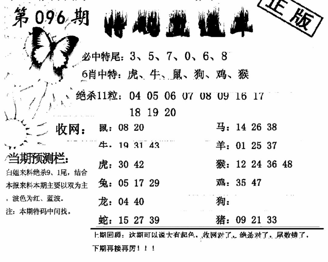 六合彩096期特码直通车(黑白)
