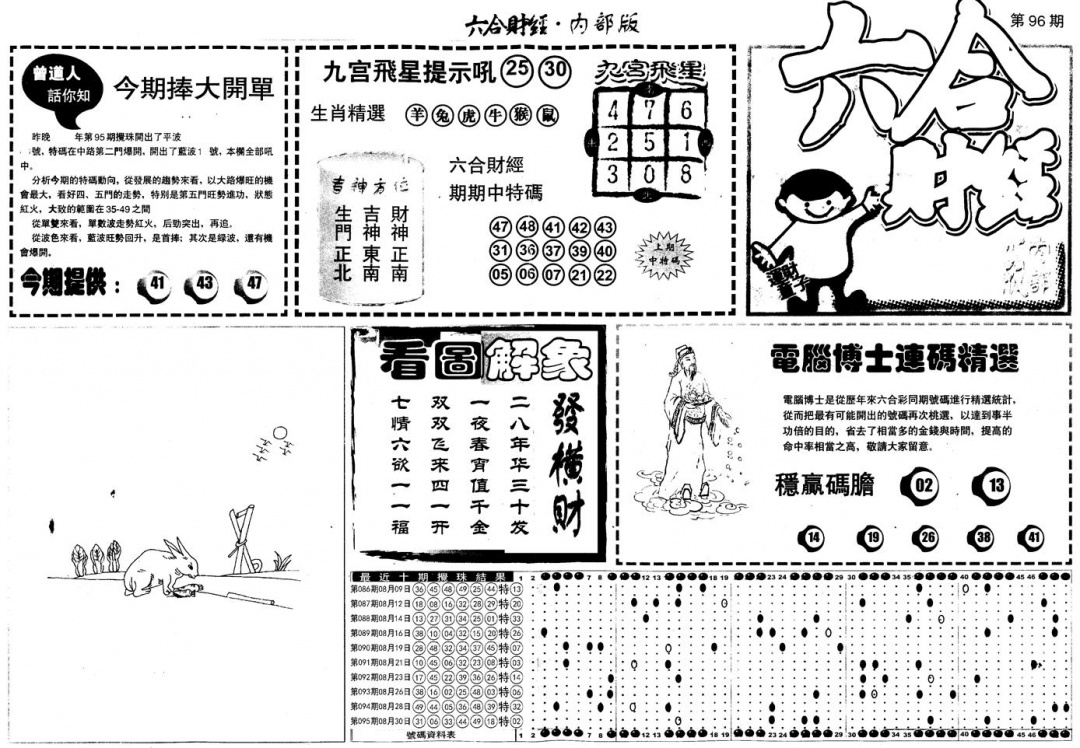 六合彩096期另版中财经A(黑白)