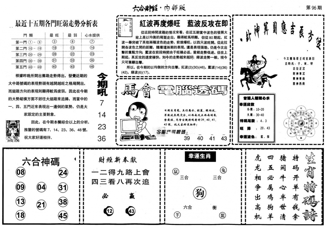 六合彩096期另版中财经B(黑白)