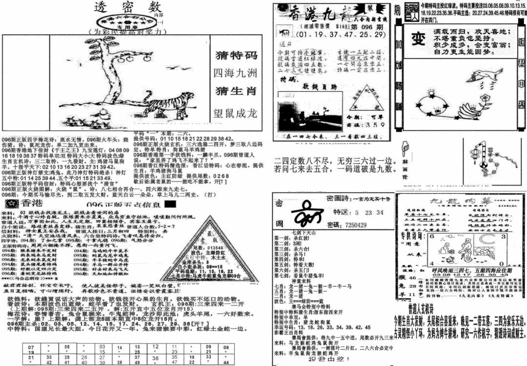 六合彩096期新透密数B(新)(黑白)