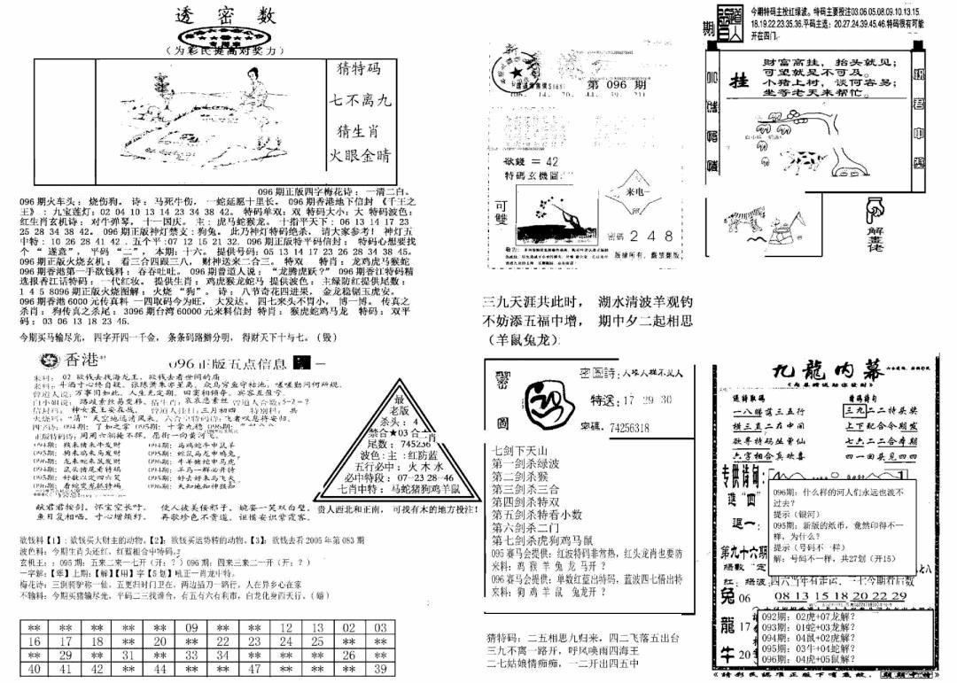 六合彩096期另新透密数B(新)(黑白)