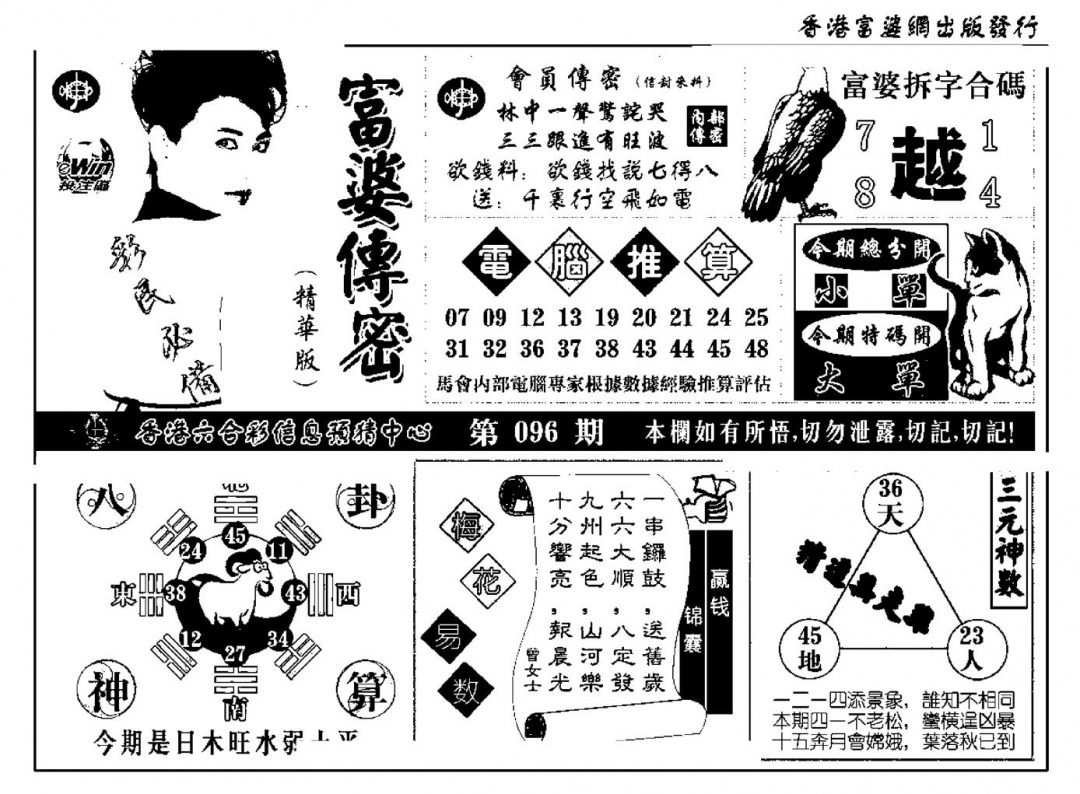 六合彩096期富婆传密(新料)(黑白)