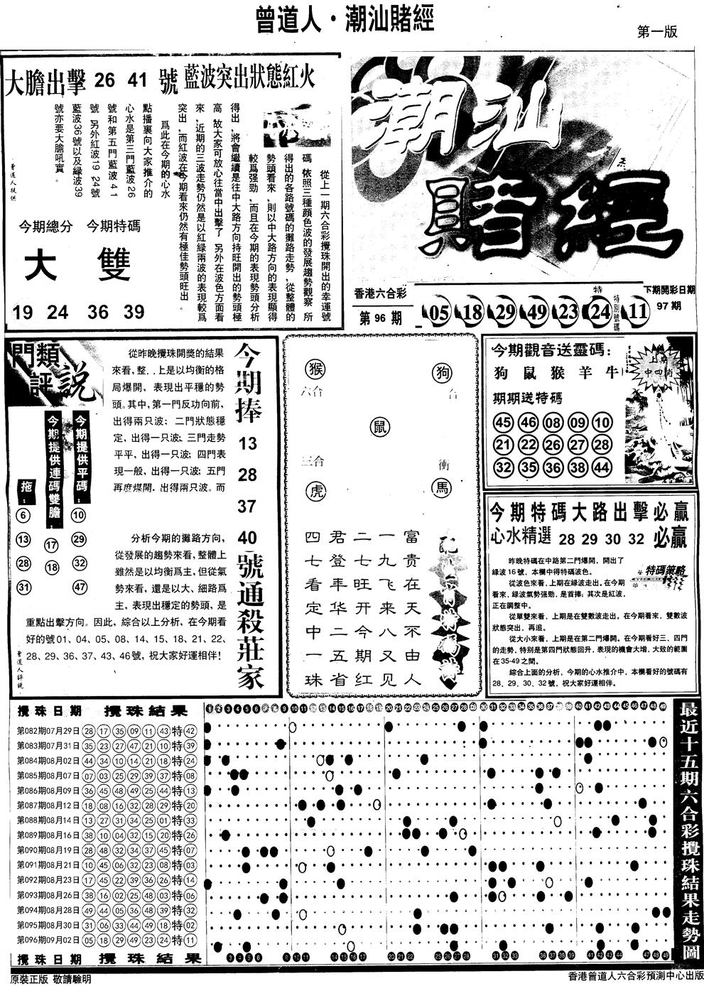 六合彩097期另版潮汕赌经A(黑白)