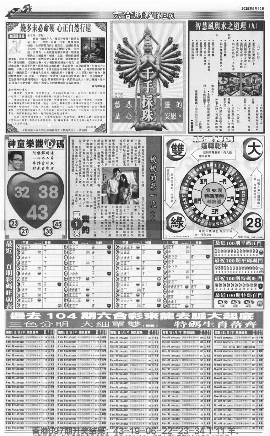 六合彩098期大财经C(黑白)