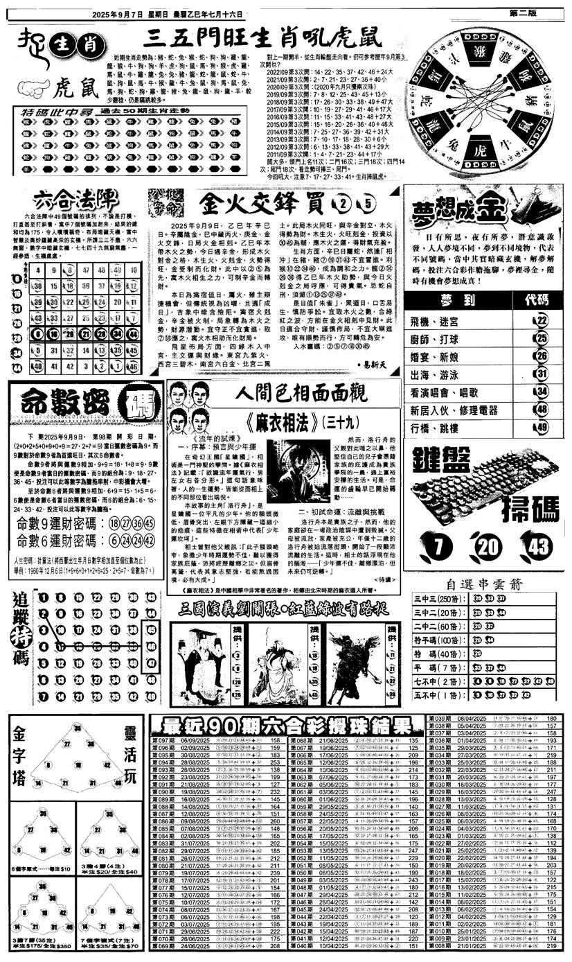 六合彩098期新报跑狗4(黑白)