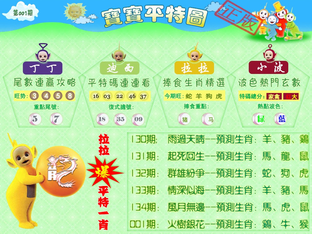 六合彩001期宝宝平特图（热）