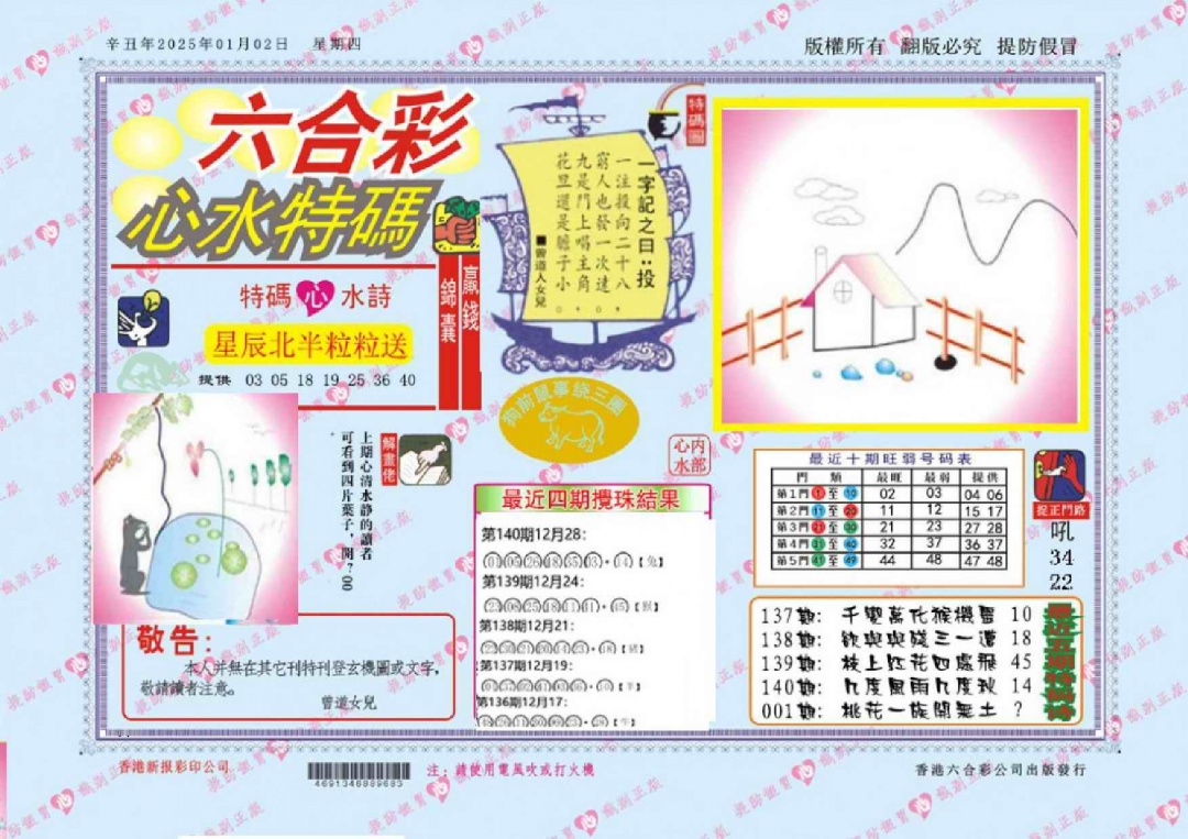 六合彩001期心水特码