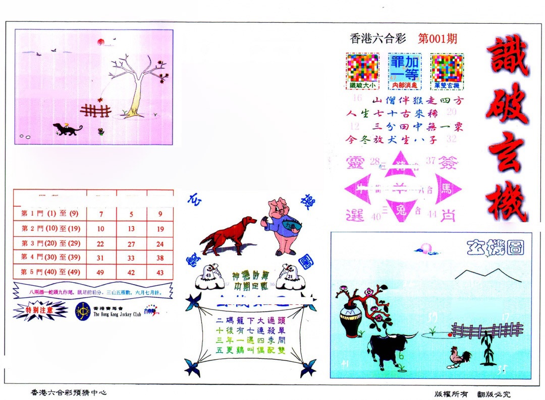 六合彩001期识破玄机(保证香港版)