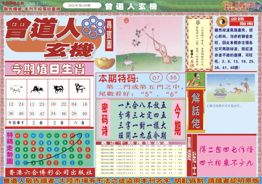 六合彩100期曾道人玄机A