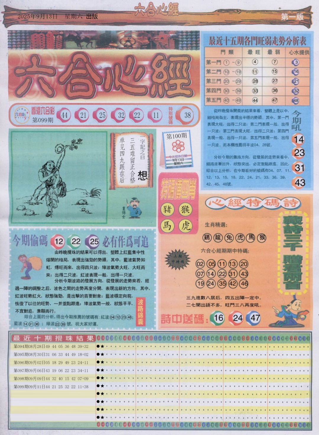 六合彩100期六合心经A