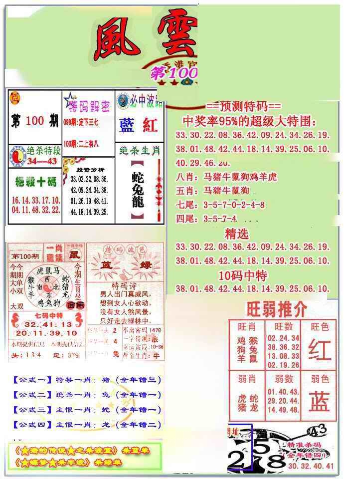 六合彩100期风云榜
