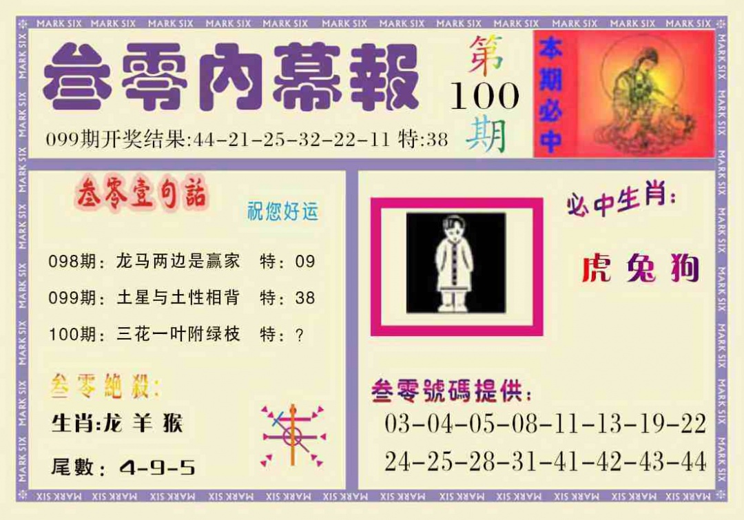 六合彩100期叁零内幕报