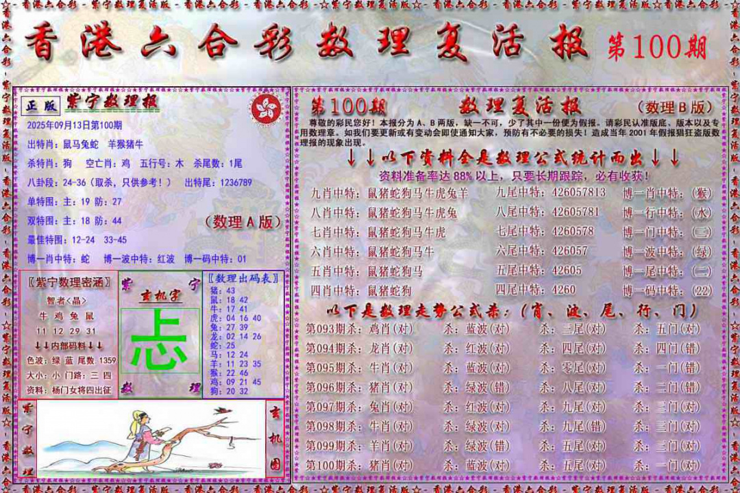 六合彩100期数理复活报