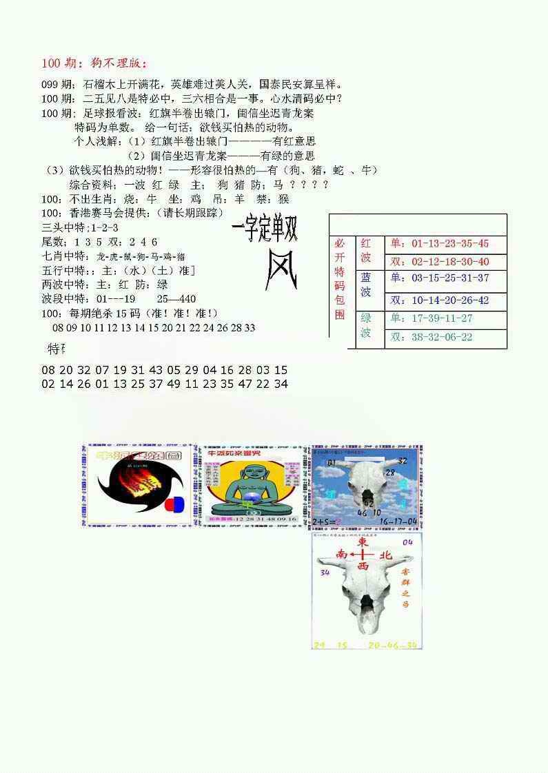 六合彩100期狗不理特码报