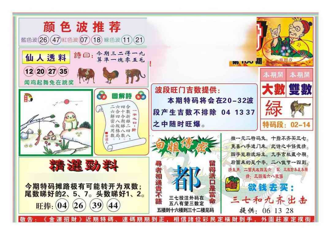 六合彩100期金运招财(新图)