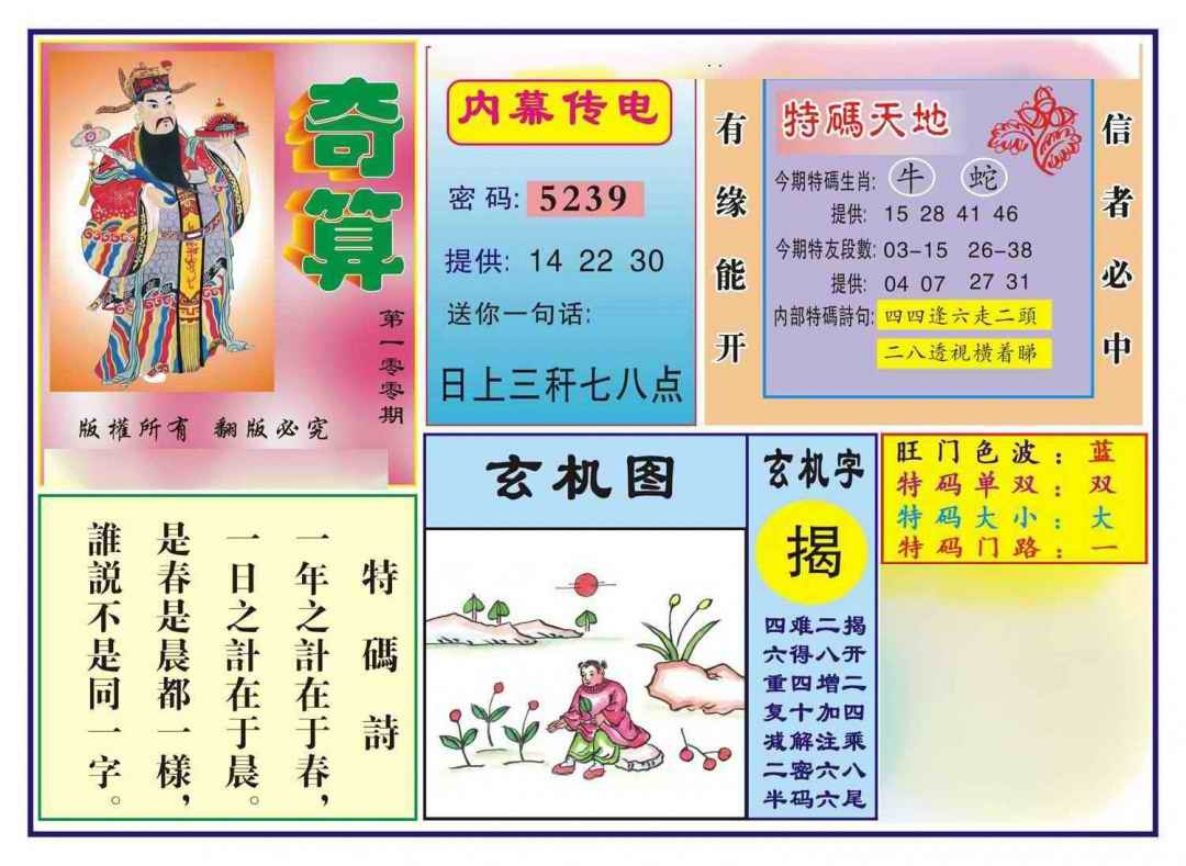 六合彩100期奇算(新图)