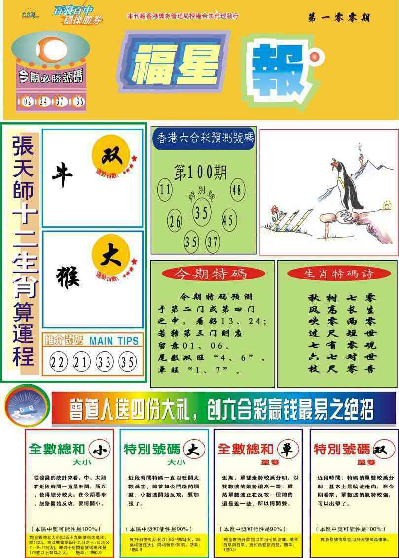 六合彩100期福星报