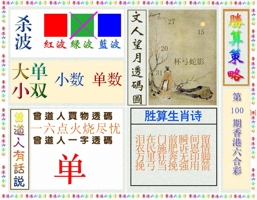六合彩100期胜算策略(彩)