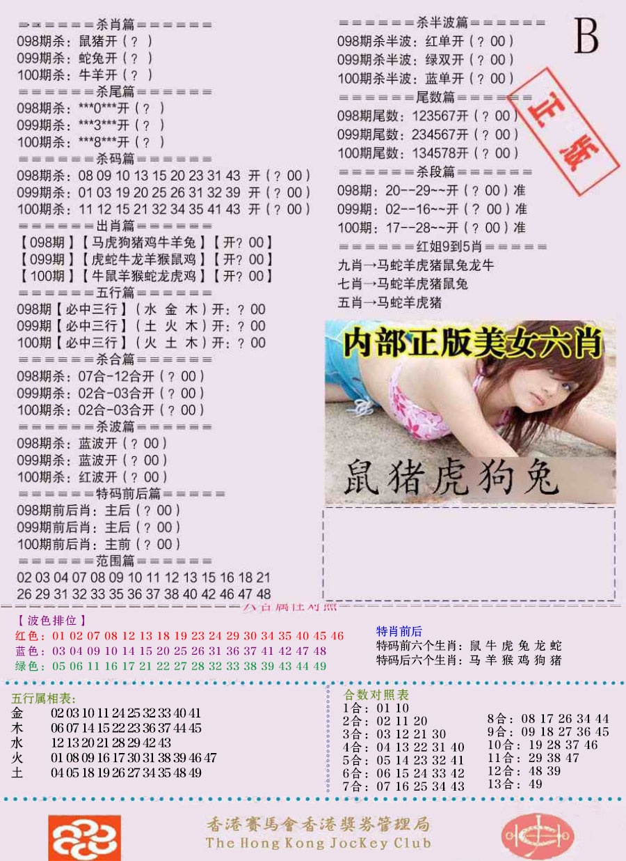 六合彩100期通缉令-2（老版）
