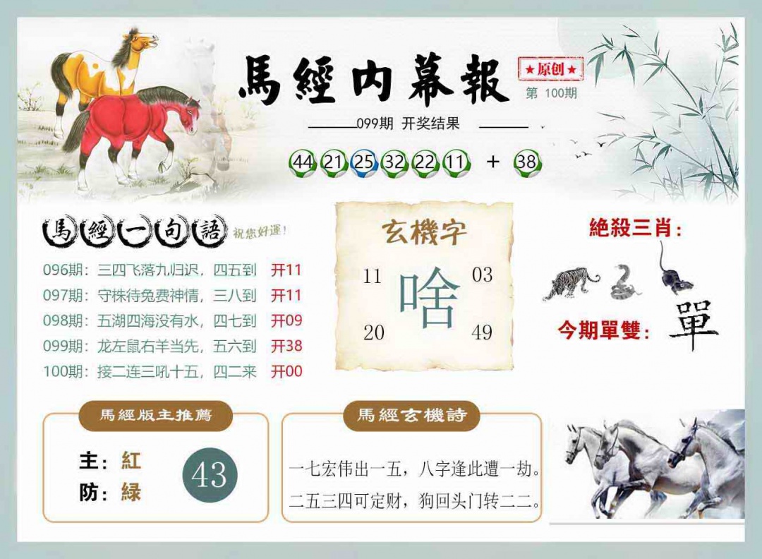 六合彩100期马经内幕报