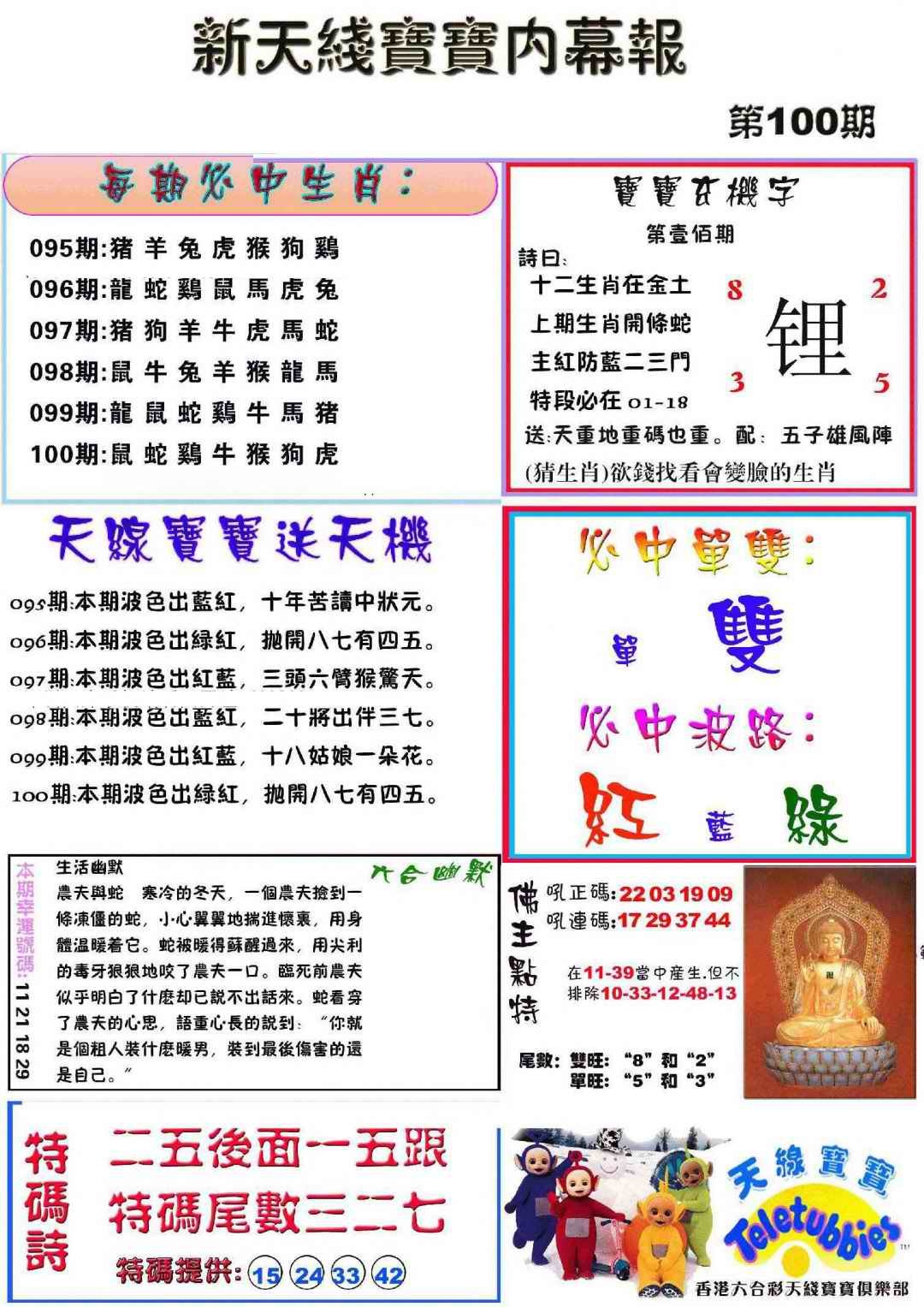 六合彩100期新天线宝宝(彩)