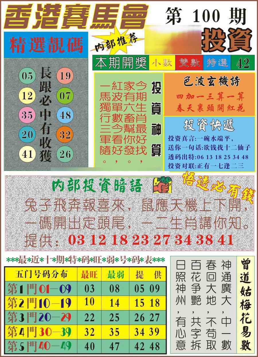 六合彩100期马经投资