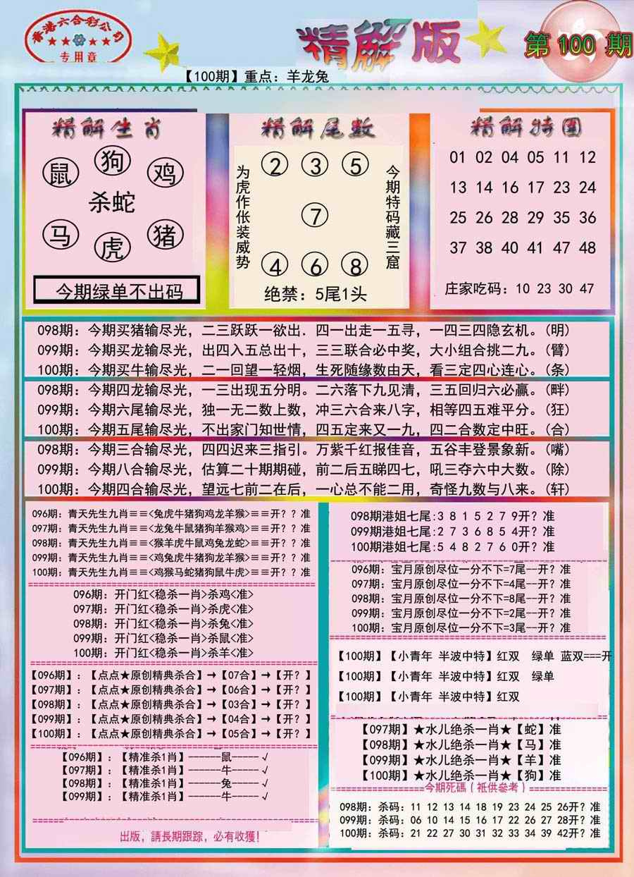 六合彩100期精解版-彩