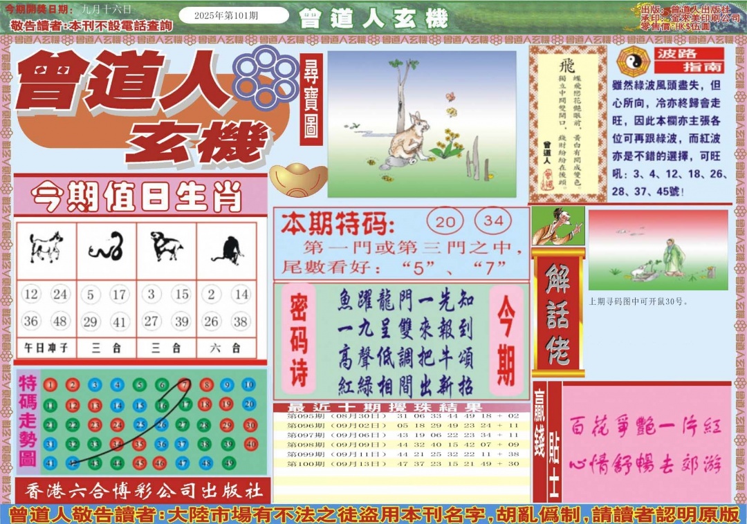 六合彩101期曾道人玄机A