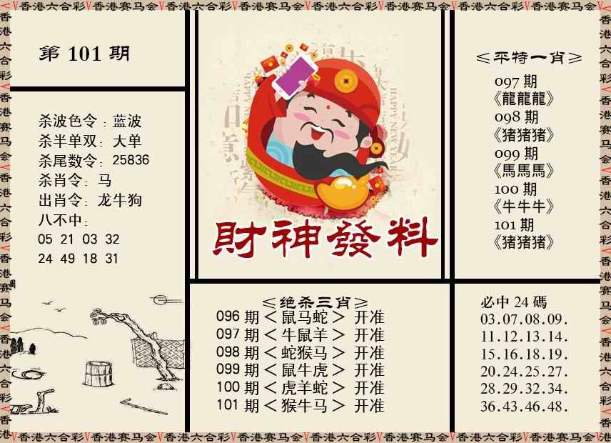 六合彩101期财神发料