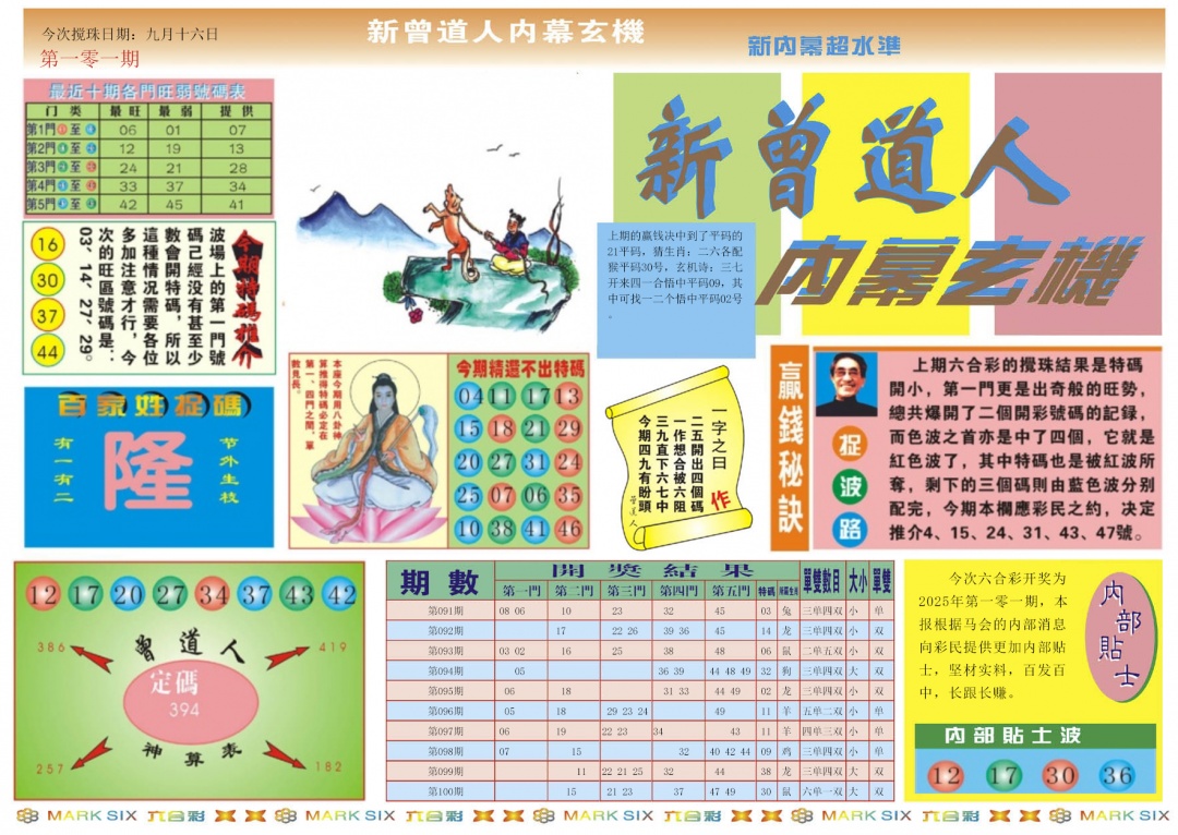 六合彩101期新曾道人内幕A