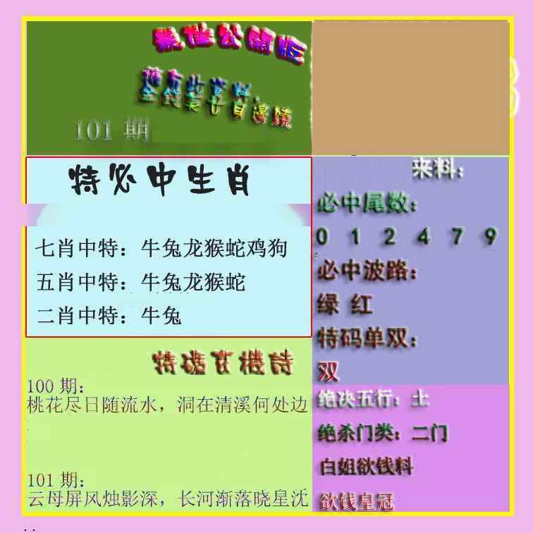六合彩101期波肖门尾最佳公开版