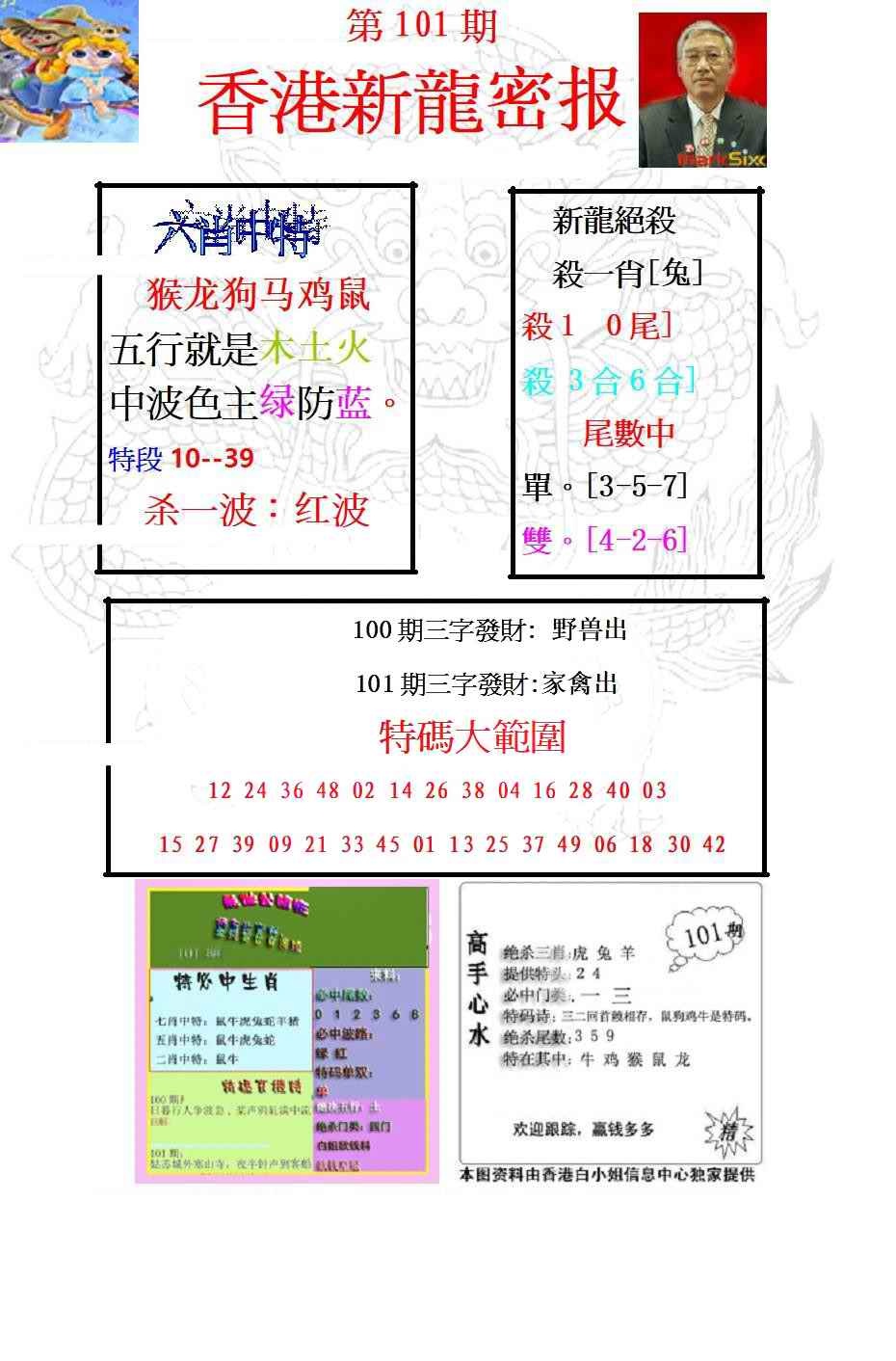 六合彩101期新龙密报